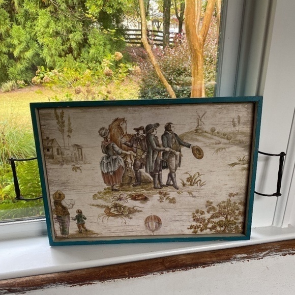 Whimsical Handle Wooden Tray - Picture 1 of 8